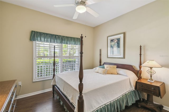 155 Cape Florida Dr, Poinciana, FL 34759 - bedroom featuring baseboards, ceiling fan, and wood finished floors