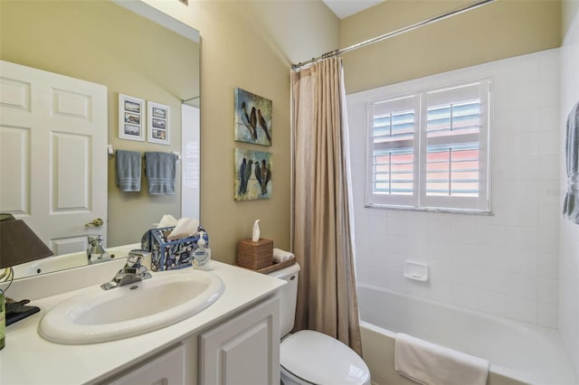 155 Cape Florida Dr, Poinciana, FL 34759 - bathroom with shower / bath combination with curtain, toilet, and vanity
