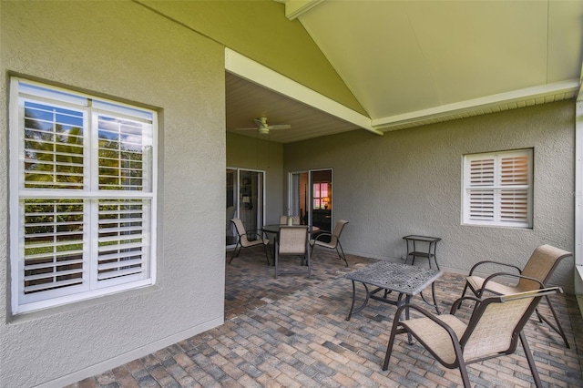 155 Cape Florida Dr, Poinciana, FL 34759 - view of patio with outdoor dining area and a ceiling fan