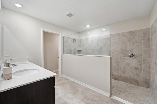 1848 Ancestry Trl, Kissimmee, FL 34746 - full bathroom featuring walk in shower, double vanity, tile patterned flooring, and recessed lighting