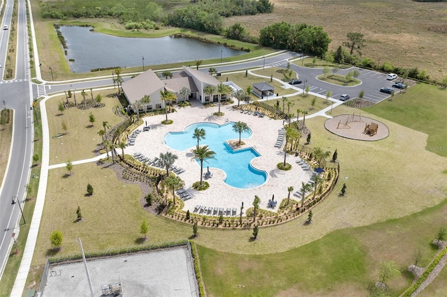 1848 Ancestry Trl, Kissimmee, FL 34746 - drone / aerial view of a pool area and a nearby body of water