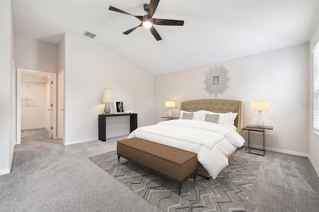 1848 Ancestry Trl, Kissimmee, FL 34746 - carpeted bedroom with lofted ceiling and ceiling fan