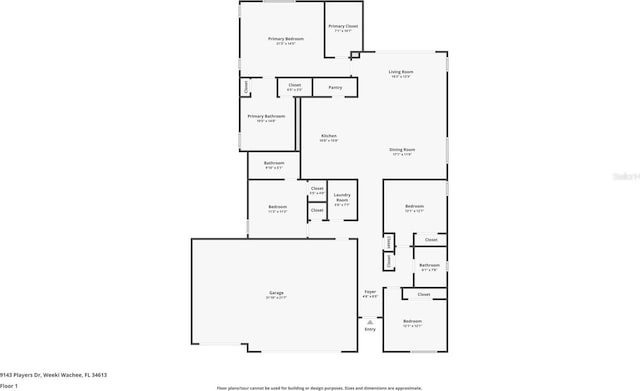 9143 Players Dr, Weeki Wachee, FL 34613 - view of floor plan / room layout