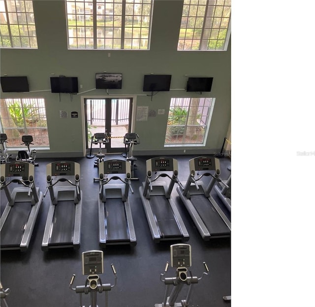 2314 Midtown Ter Unit 1113, Orlando, FL 32839 - workout area with a towering ceiling