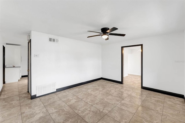 710 E Court, Longwood, FL 32750 - empty room with baseboards, visible vents, ceiling fan, and light tile patterned floors