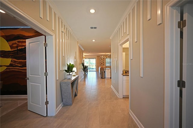 4221 Paragraph Dr, Kissimmee, FL 34746 - hallway featuring baseboards, visible vents, and recessed lighting