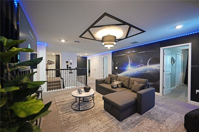 4221 Paragraph Dr, Kissimmee, FL 34746 - living area with baseboards, visible vents, recessed lighting, and carpet