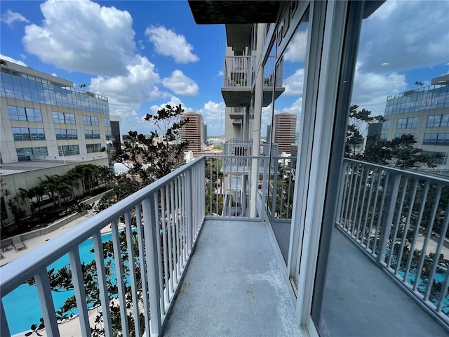 balcony with a city view