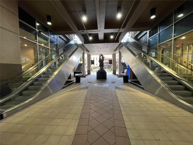 community lobby with stairs
