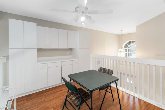 1730 King Henry Dr, Kissimmee, FL 34744 - dining space with light wood-style flooring and a ceiling fan