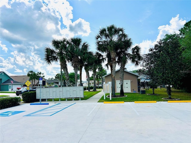 exterior space featuring mail area