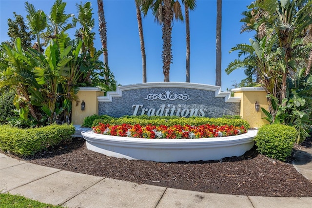 view of community sign