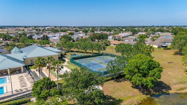 aerial view with a residential view