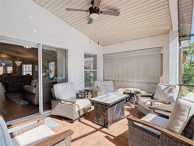 524 Grand Canal Dr, Poinciana, FL 34759 - view of patio / terrace with an outdoor living space and a ceiling fan