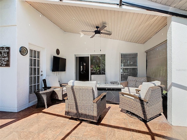 524 Grand Canal Dr, Poinciana, FL 34759 - view of patio with an outdoor hangout area and ceiling fan