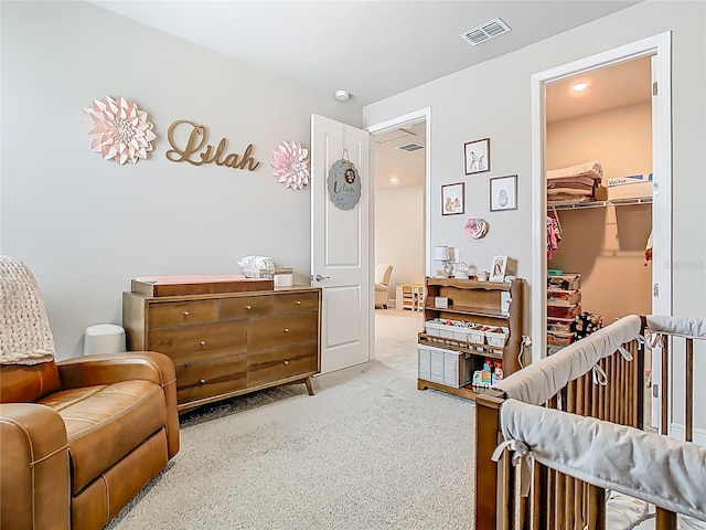 bedroom featuring visible vents