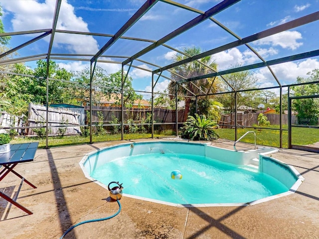 5123 Lighthouse Rd, Orlando, FL 32808 - view of swimming pool featuring a patio area and a lanai