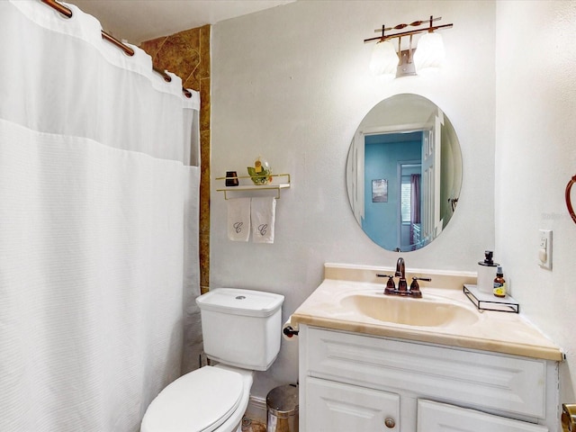5123 Lighthouse Rd, Orlando, FL 32808 - bathroom featuring toilet, vanity, and a shower with shower curtain