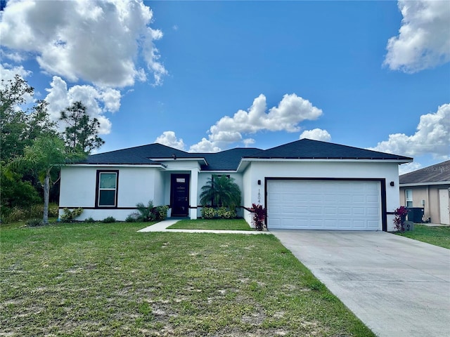1804 Hudson Ct, Poinciana, FL 34759 - single story home with a garage, a front yard, driveway, and stucco siding