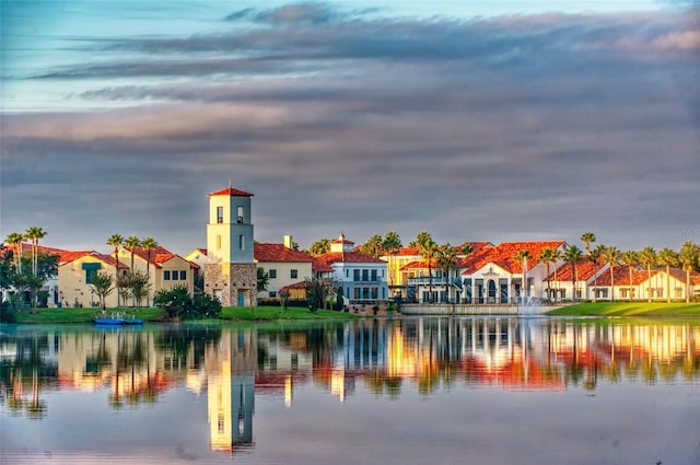 property view of water with a residential view