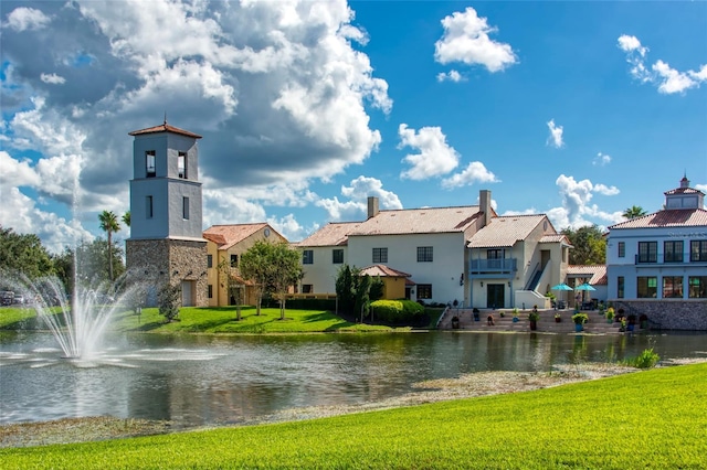property view of water with a residential view