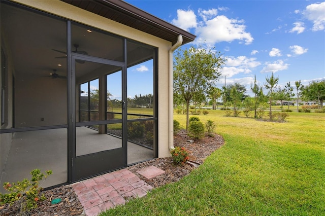 204 Bella Cortina Dr, Kissimmee, FL 34759 - exterior space with a sunroom and ceiling fan