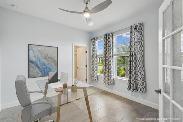 204 Bella Cortina Dr, Kissimmee, FL 34759 - office featuring healthy amount of natural light, ceiling fan, and baseboards