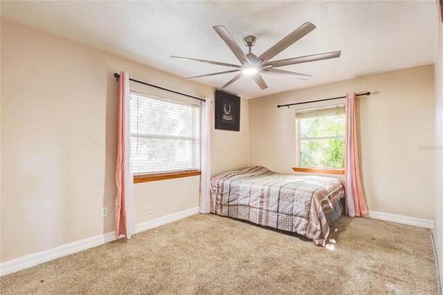 245 Le Jeune Dr, Merritt Island, FL 32953 - bedroom featuring carpet floors, a ceiling fan, and baseboards