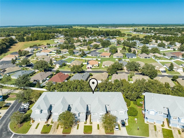 drone / aerial view with a residential view