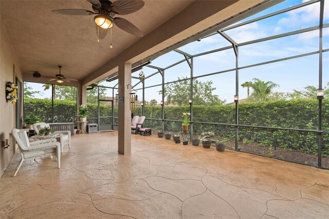 469 Sorrento Rd, Kissimmee, FL 34759 - view of patio with glass enclosure and a ceiling fan