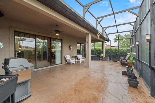 469 Sorrento Rd, Kissimmee, FL 34759 - view of patio / terrace with a lanai and ceiling fan