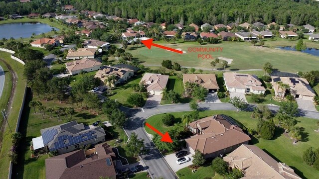 469 Sorrento Rd, Kissimmee, FL 34759 - aerial view with a water view, a residential view, a forest view, and golf course view