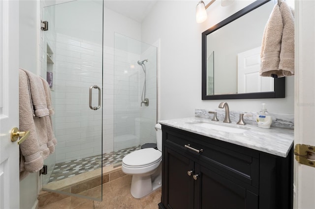 9509 Baycliff Ct, Orlando, FL 32836 - full bathroom featuring a stall shower, vanity, and toilet
