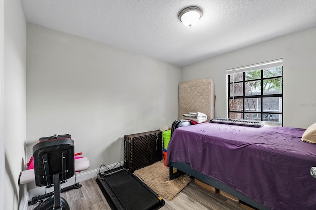 2804 Robinson Rd, Plant City, FL 33565 - bedroom featuring a textured ceiling, wood finished floors, and baseboards