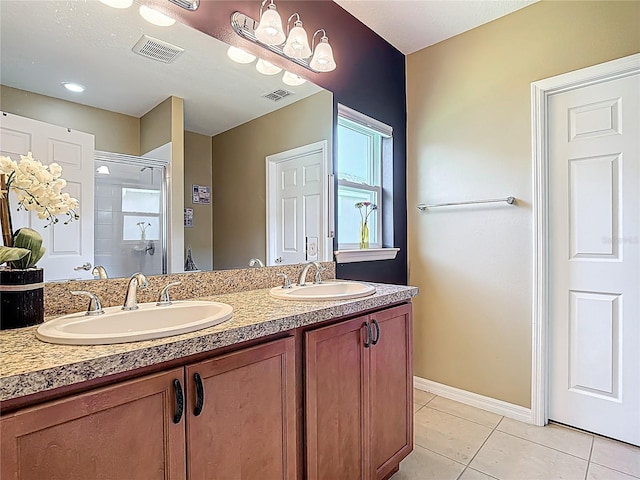 328 Vestrella Dr, Poinciana, FL 34759 - bathroom featuring a sink, visible vents, and a stall shower