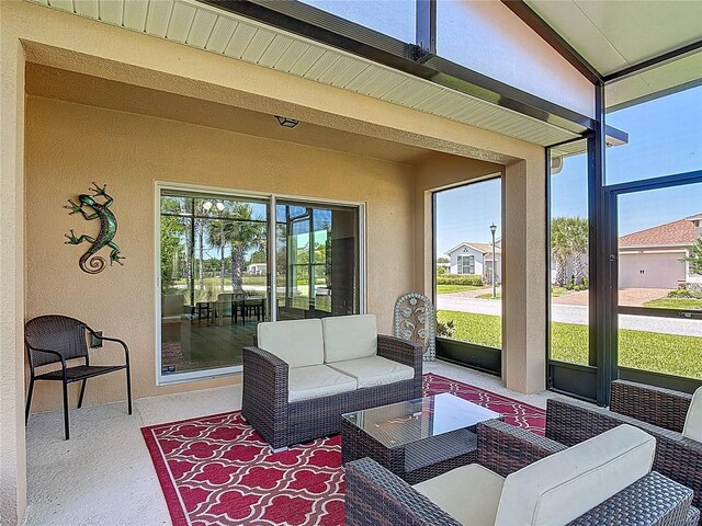 328 Vestrella Dr, Poinciana, FL 34759 - sunroom / solarium featuring an outdoor hangout area
