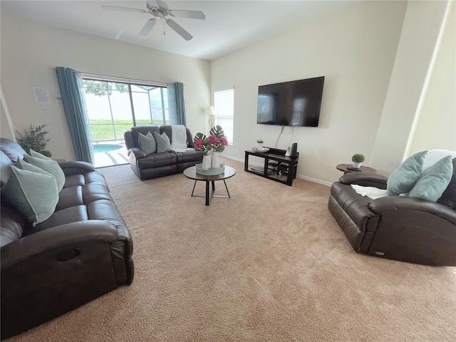 141 Summer Place Loop, Clermont, FL 34714 - living area featuring carpet floors and a ceiling fan