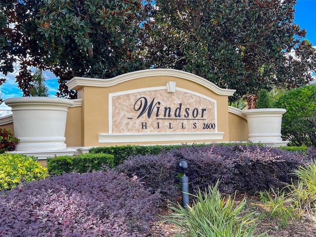 view of community sign