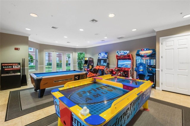 4862 Cayview Ave Unit 407, Orlando, FL 32819 - game room featuring tile patterned floors, visible vents, and recessed lighting