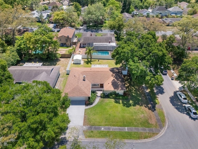 drone / aerial view with a residential view