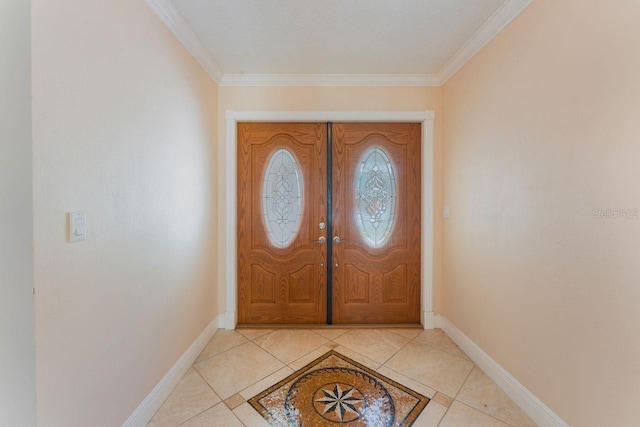 580 S Indigo Rd, Altamonte Springs, FL 32714 - foyer entrance with light tile patterned floors and ornamental molding