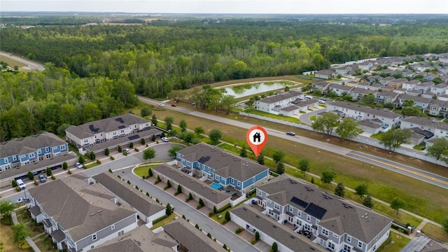 11162 Hanlon Terrace Aly, Winter Garden, FL 34787 - bird's eye view featuring a forest view, a residential view, and a water view