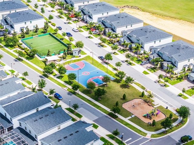 drone / aerial view featuring a residential view