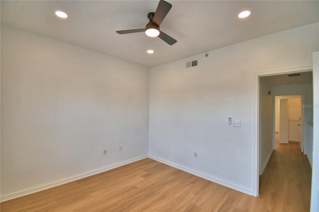 660 Celebration Ave Unit 240, Kissimmee, FL 34747 - unfurnished room featuring recessed lighting, visible vents, light wood-type flooring, baseboards, and ceiling fan