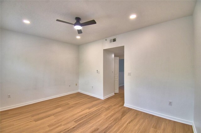 660 Celebration Ave Unit 240, Kissimmee, FL 34747 - empty room with recessed lighting, visible vents, a ceiling fan, light wood-type flooring, and baseboards