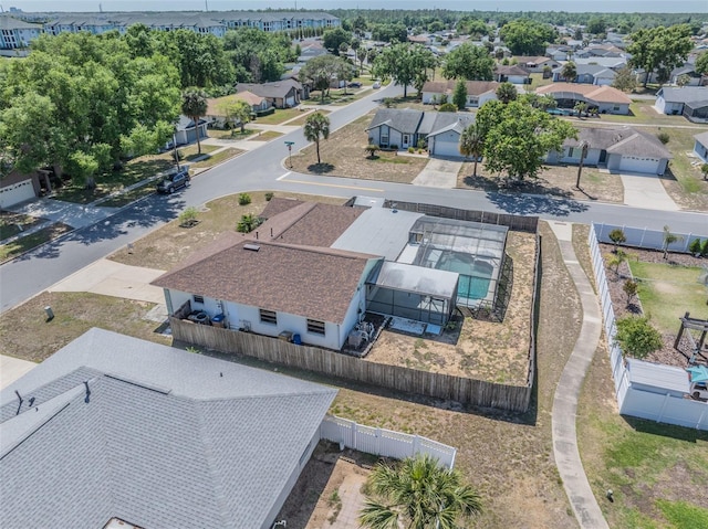 drone / aerial view with a residential view