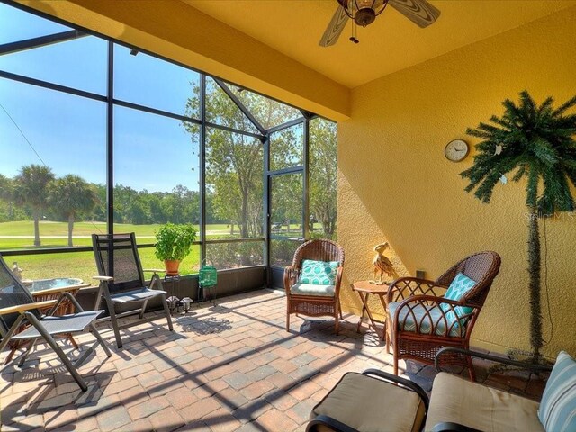 2724 Palm Tree Dr, Poinciana, FL 34759 - sunroom with ceiling fan