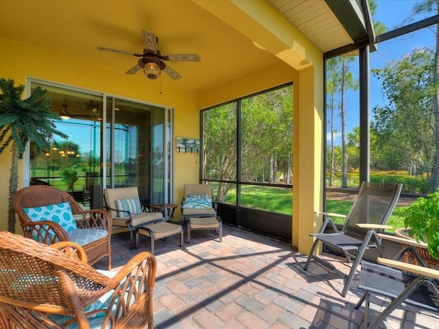 2724 Palm Tree Dr, Poinciana, FL 34759 - sunroom with ceiling fan