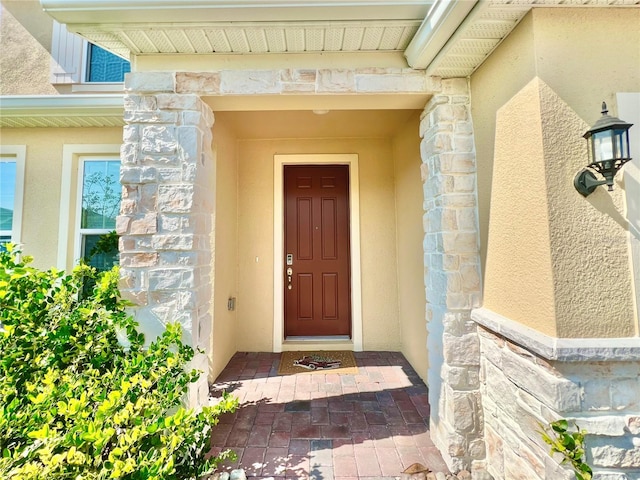 5019 Down Ct, Saint Cloud, FL 34772 - property entrance with stucco siding and stone siding