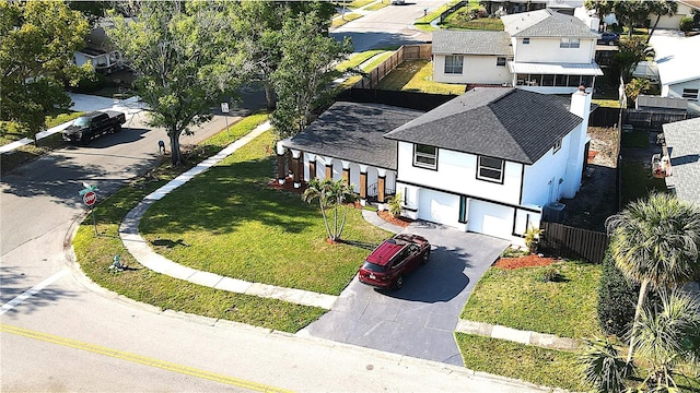 drone / aerial view with a residential view
